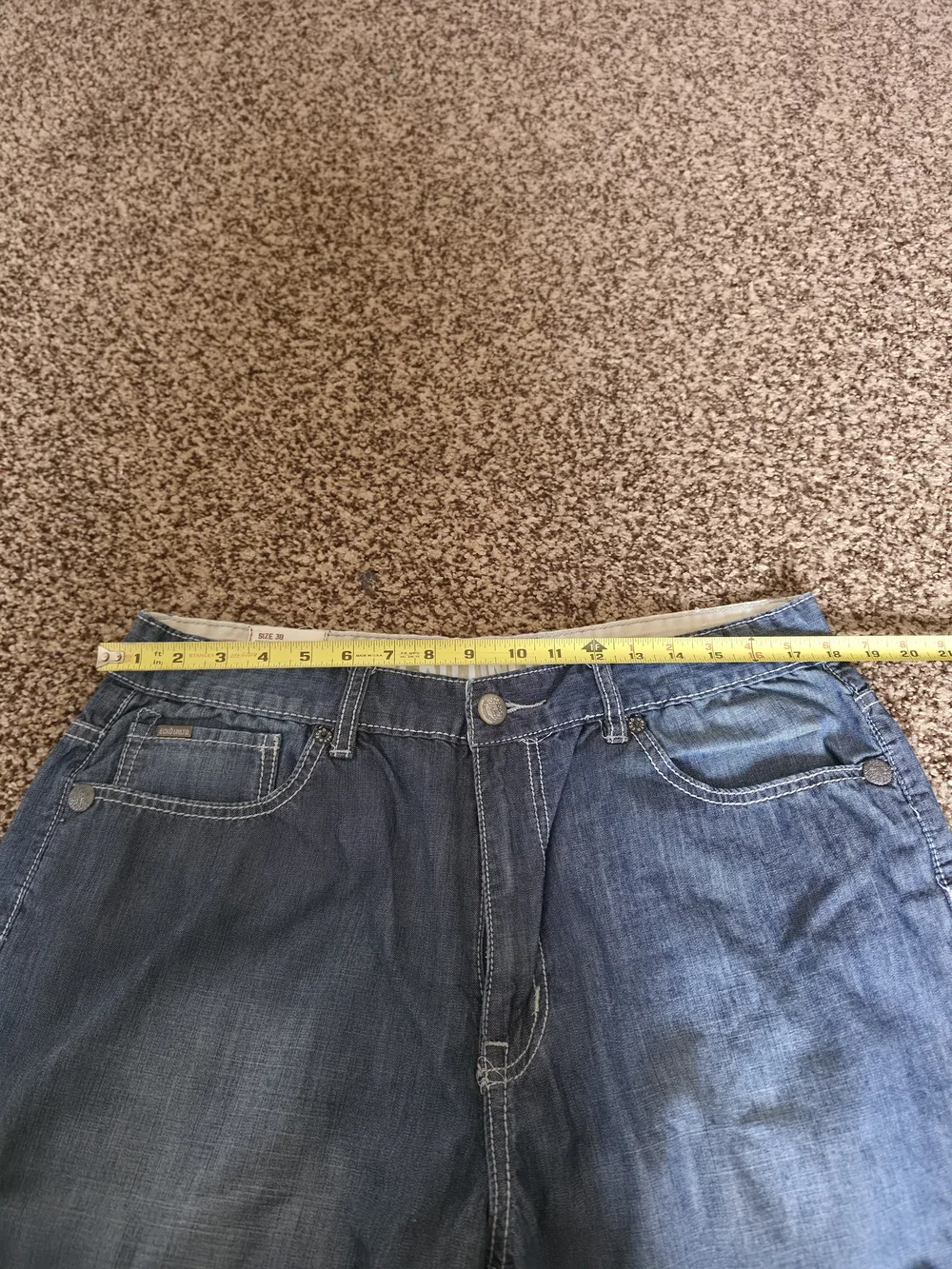 Vintage Y2K Ecko Unltd. Men's Size 38 Baggy Embroidered Blue Denim Shorts